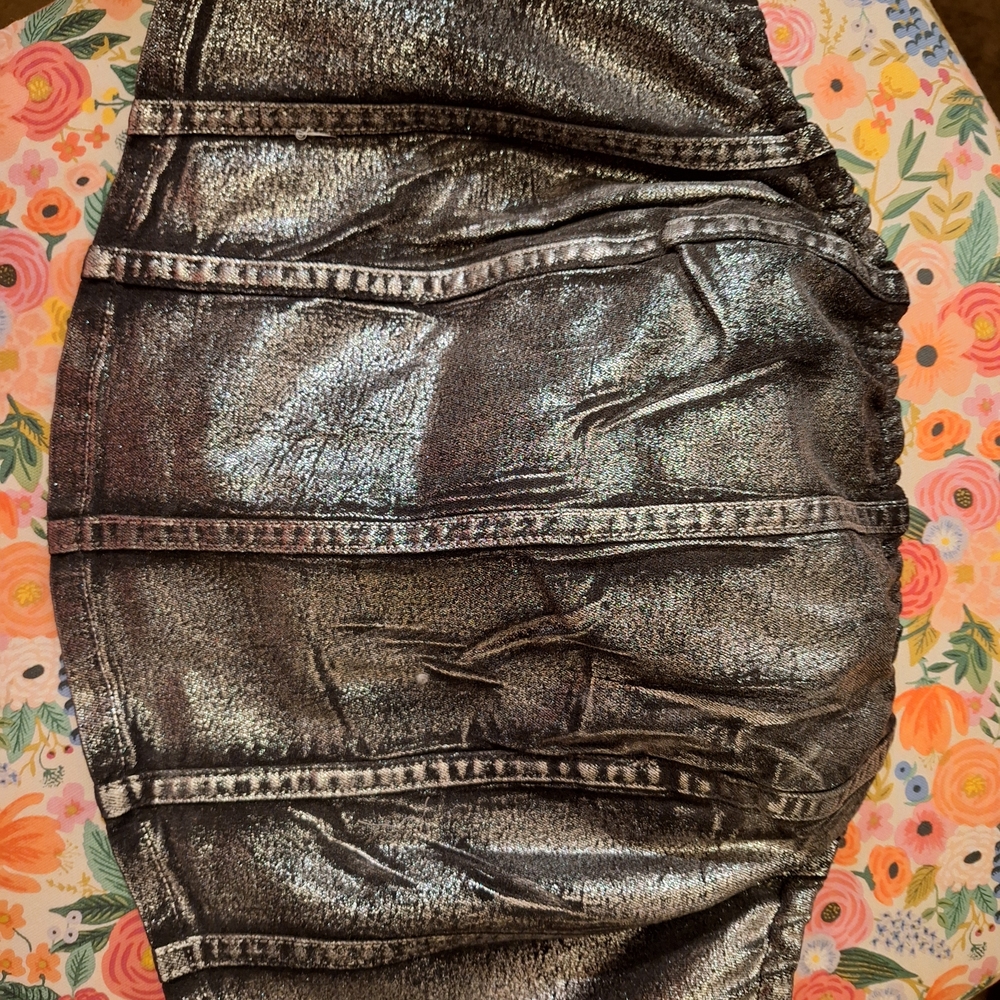 Fashion Nova Shimmering Silver Skirt